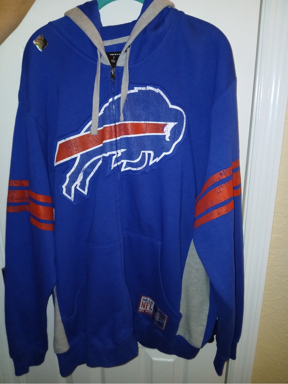 Adult BUFFALO BILLS Blue  Hooded Zip Sweatshirt NEW W/ TAGS